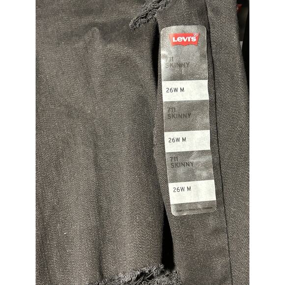 Levis Sculpt 711 Skinny Jeans Womens 26W Black Hypersoft Stretch Mid Pants New - Picture 9 of 13